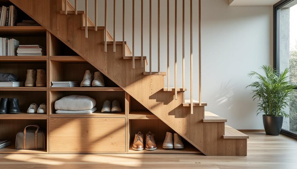 Tirez parti de l'espace sous l'escalier avec un meuble de rangement dans la maison