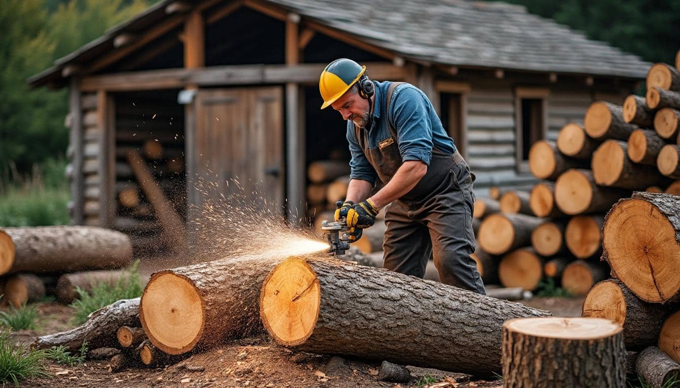 Illustration: Les usages courants et les types de bois adaptés pour la scie à bûche thermique