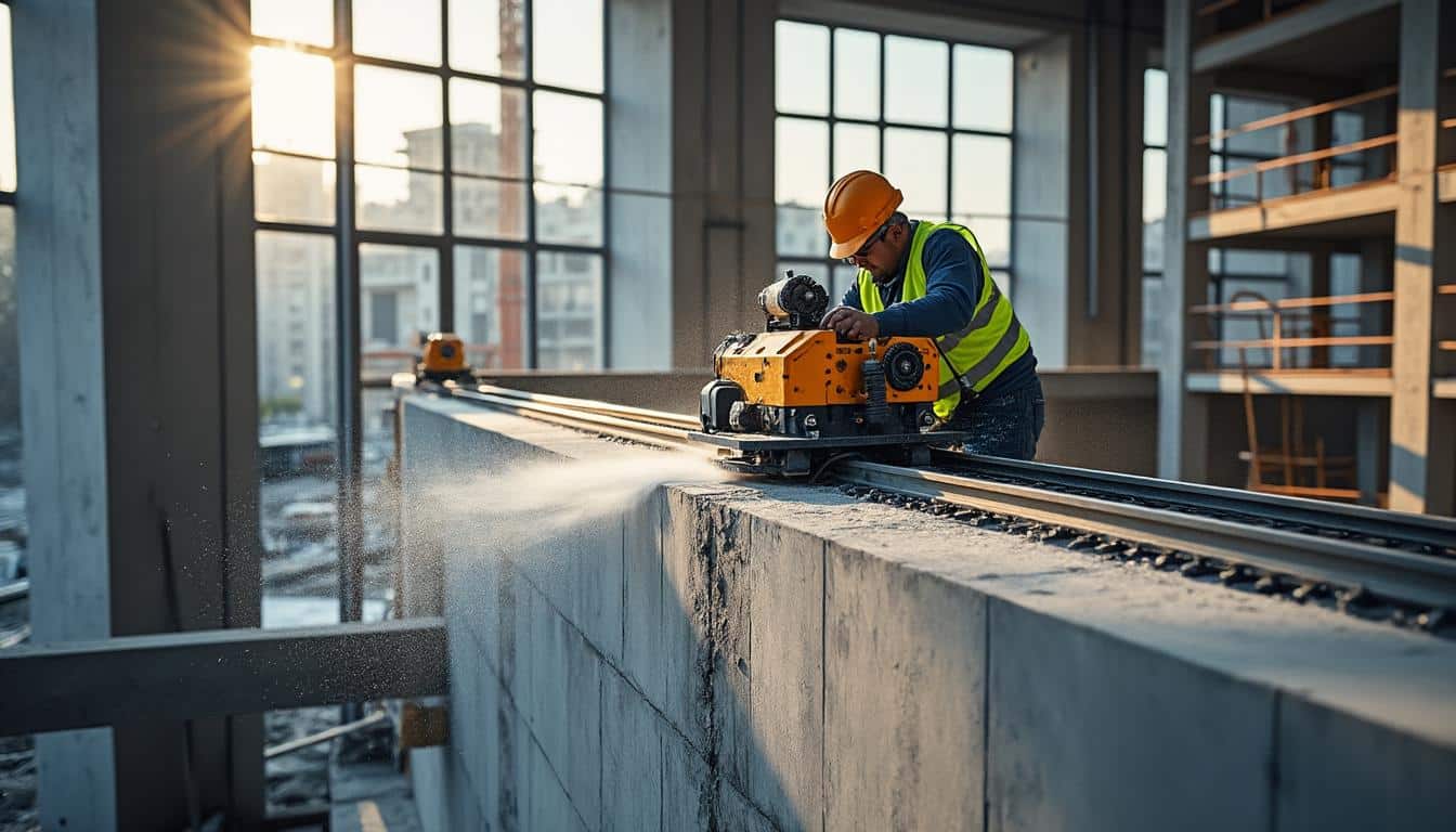 Illustration: Comprendre le fonctionnement de la scie murale sur rail : principes et composants essentiels