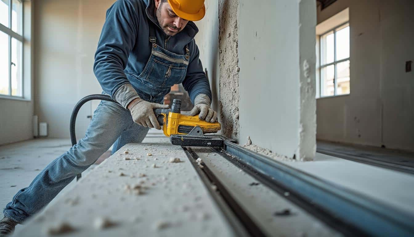 Illustration: Comment utiliser une scie murale sur rail pour un sciage précis et sécurisé