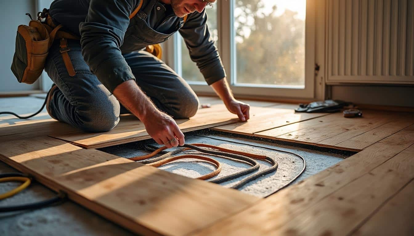 Illustration: Comment fonctionne un système de chauffage par plancher chauffant électrique ?