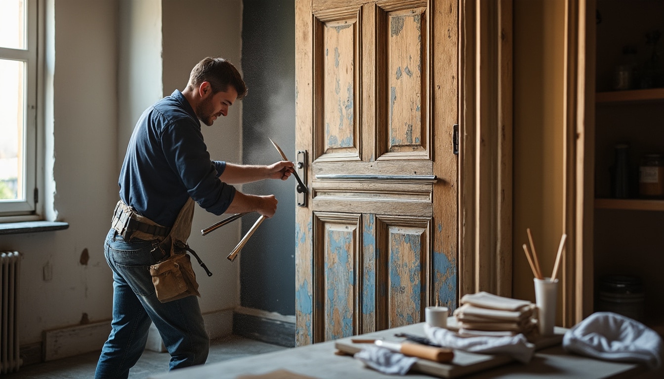 Illustration: Pourquoi le ponçage de la porte est-il indispensable en rénovation ?