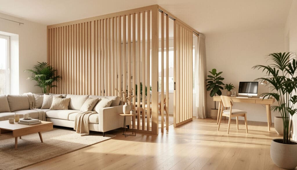 Cloison amovible en bois pour séparer sans alourdir