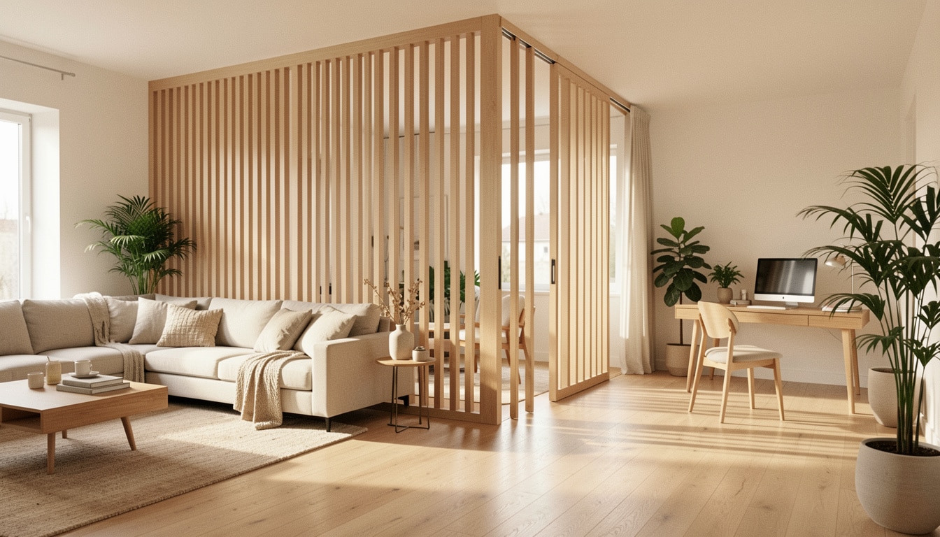 Cloison amovible en bois pour séparer sans alourdir